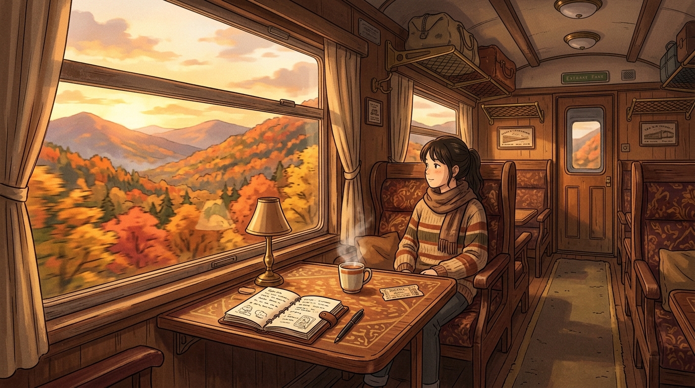 Autumn Mountain Passenger Train